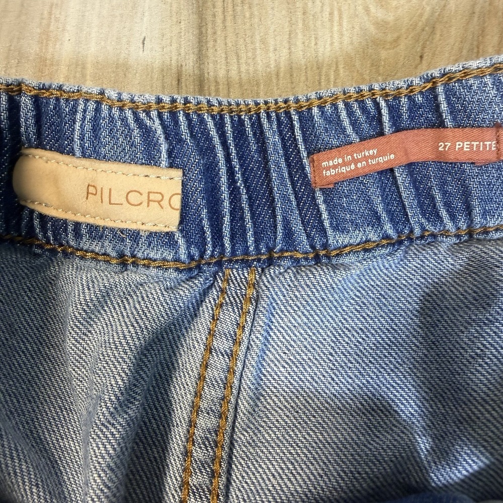 NWT Pilcro Anthropologie Jeans Women SZ 27 P Petite Wide Leg Crop Lightweight - Picture 9 of 12